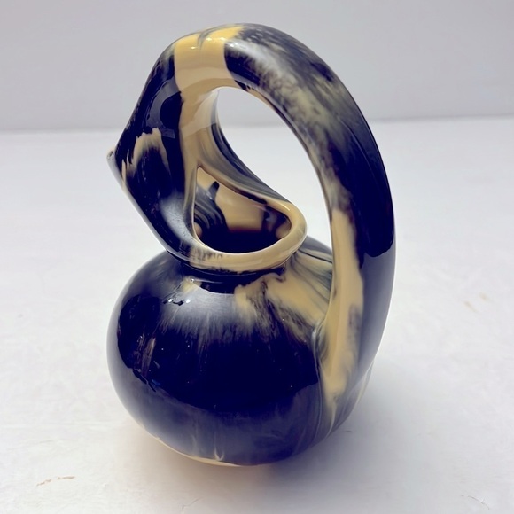 Unique Handmade Pottery Vase Swirl Glaze Verna Cape Cod Pottery - Picture 5 of 10